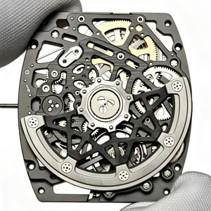 White Carbon Fiber Case Transparent Dial Mechanical Watch