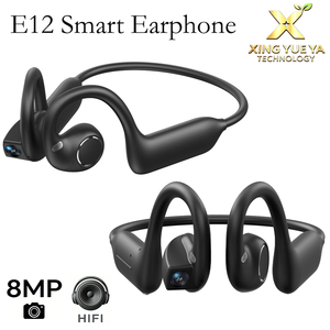 E12 Smart Bone Conduction Headset 8MP Camera 8G Video Shooting Headphones AI Translation Noise Cancelling Sport Earphone for OEM