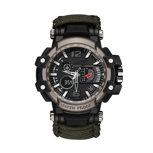 Outdoor Survival Watch Multifunctional Waterproof Tactical Paracord Watch Bracelet Compass Camping Hiking Emergency Gear Watch