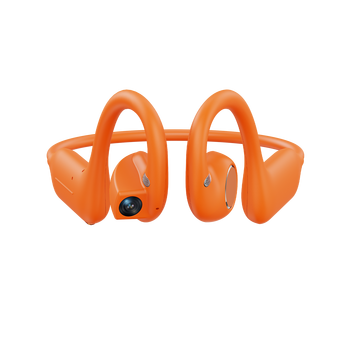 AI wireless camera neckband sports earphones with 1080p recording