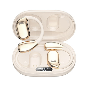 New M75 Open ANC Bone Conduction Ear-hanging AI Translating Wireless Earbuds Digital Display for 5.5 Type-C Charging